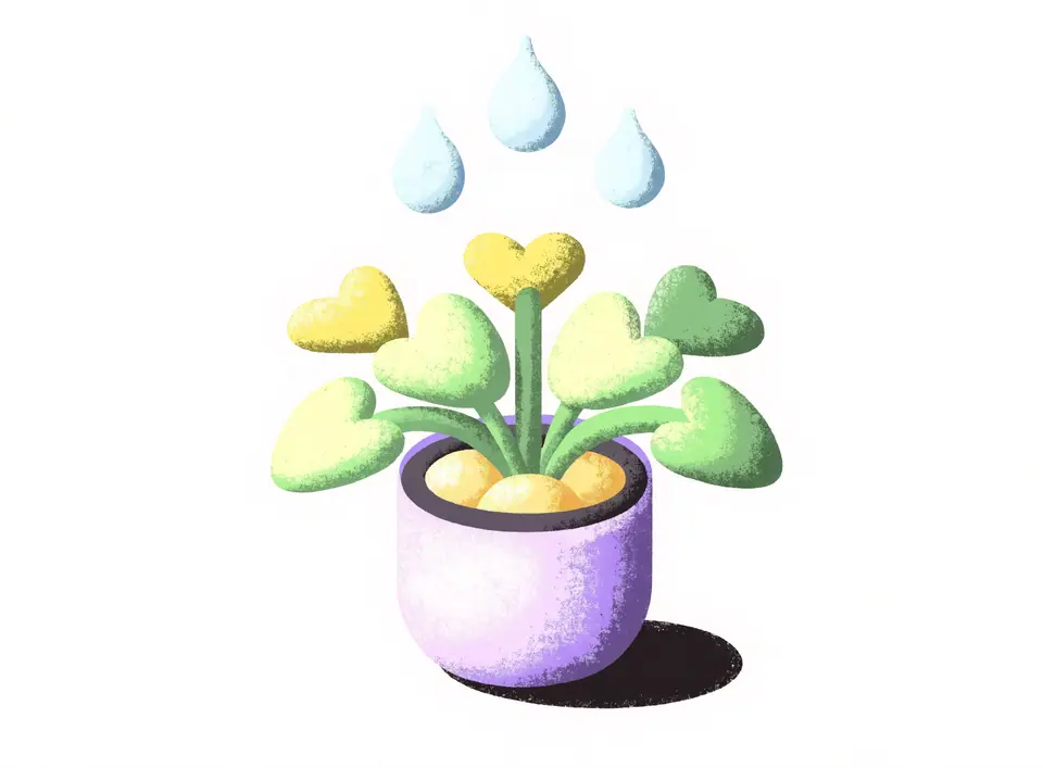 Young plant with heart-shaped leaves — growth package
